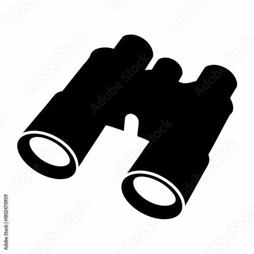 Black silhouette of binoculars used for observing nature and wildlife