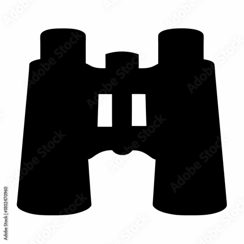Silhouette of binoculars for viewing distant objects and enhancing vision
