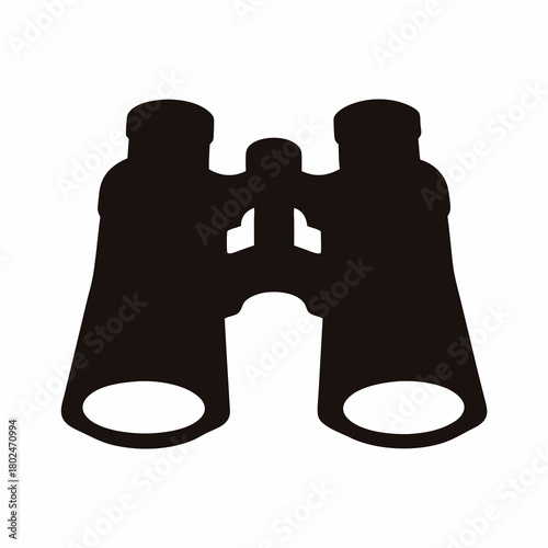 Silhouette of Binoculars, an Optical Instrument Used for Viewing Distant Objects