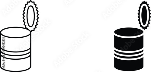 open tin can  icon vector graphic illustration  with white background flat hand made icon fill icon .
