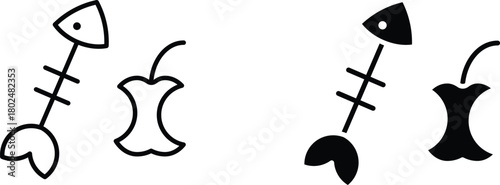 organic waste  icon vector graphic illustration  with white background flat hand made icon fill icon .