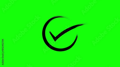 brush line check mark animation video.