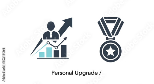 Professional growth and achievement: business success and recognition concept