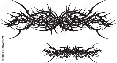 Tribal thorns tattoo design isolated on for fashion and art