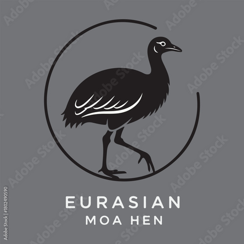 Eurasian Pea Hen Silhouette Logo