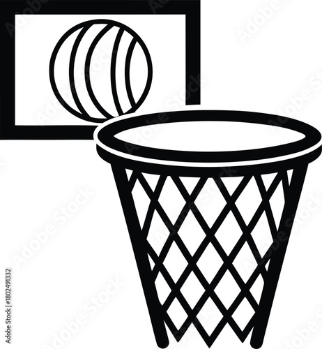  Basketball hoop silhouette Basketball net ring illustration