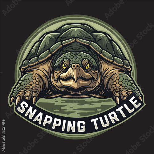 Aggressive Snapping Turtle Mascot Logo