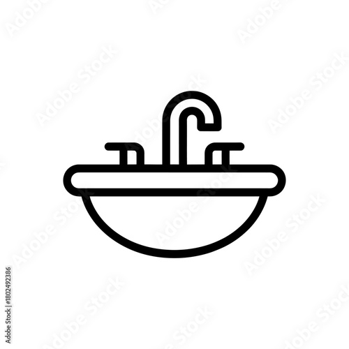 Sink icon on White Background Vector Art Illustration on white background.