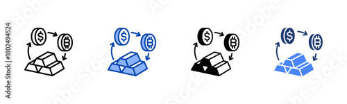 Adaptability icon set multiple style collection