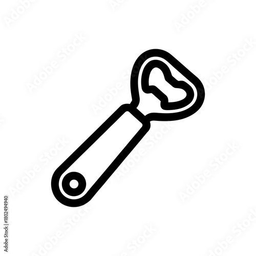 Bottle opener icon on White Background Vector Art Illustration on white background.