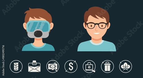 Transformation from virtual reality to everyday identity with icons