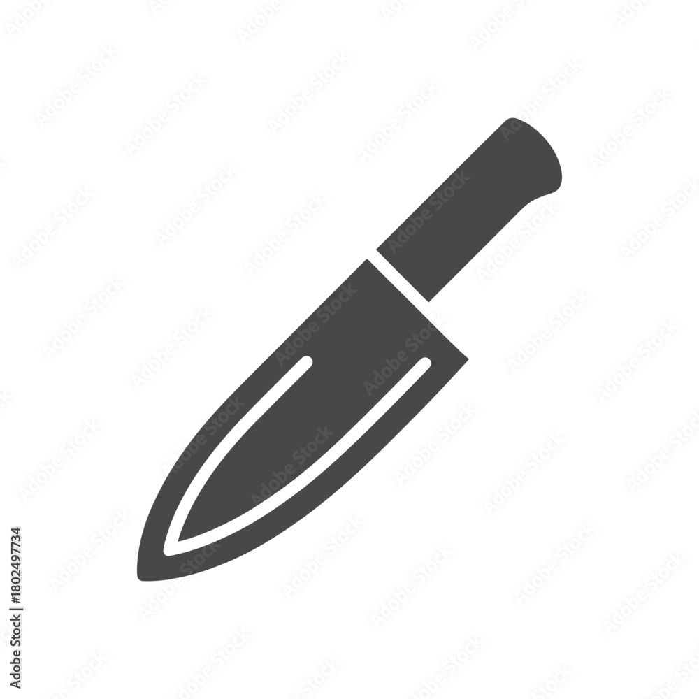 Obraz premium Knife icon on White Background Vector Art Illustration on white background.