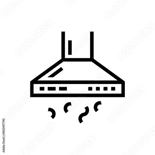 Range hood icon on White Background Vector Art Illustration on white background.