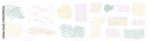 Hand-drawn crayon doodles create a kid pattern with check vibes layered over a simple grid, blending crayon texture and a lively kid mood into a bold check grid.