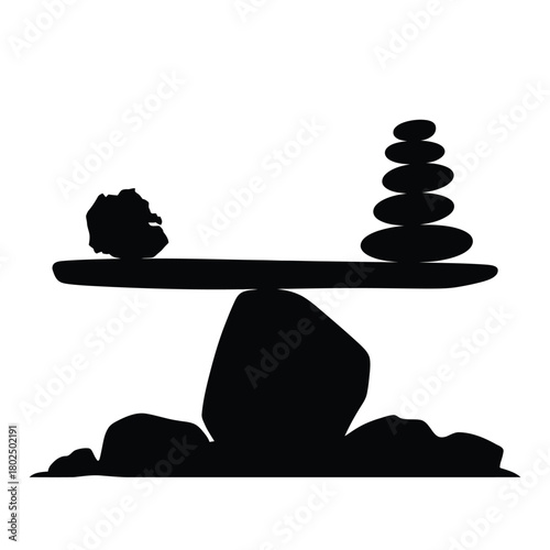 Balanced stones on a scale representing equilibrium and harmony