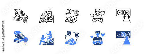 Personal Growth and Lifestyle with two styles, line and duotone icon.