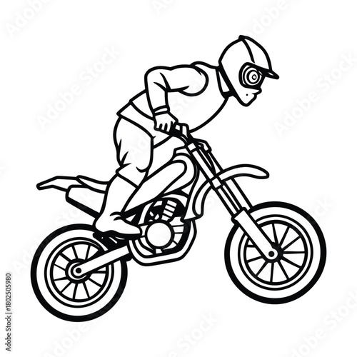 Vector illustration of a biker riding a motorcycle