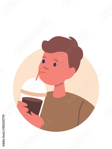 Boy drinking ice tea avatar