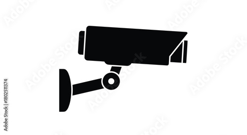 Sleek surveillance camera icon for security systems and home protection a simple graphic for safety and crime prevention designs, Generative AI.