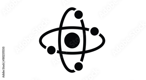Explore the structure of matter with this atom icon perfect for science and technology projects education materials and cutting-edge research designs, Generative AI.