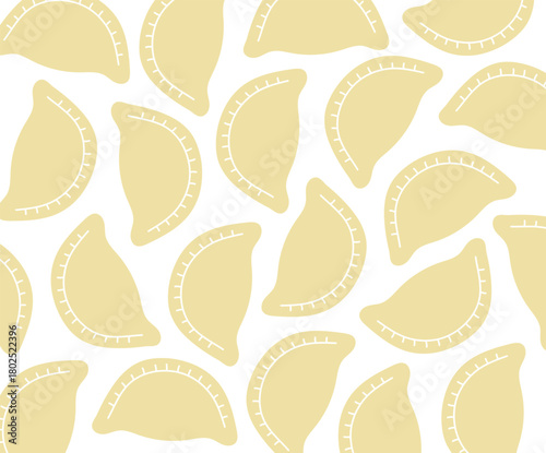 Background featuring traditional dumplings (pierogi). Perfect for culinary projects, menus, recipe designs, food blogs, packaging, and cultural-themed visuals.