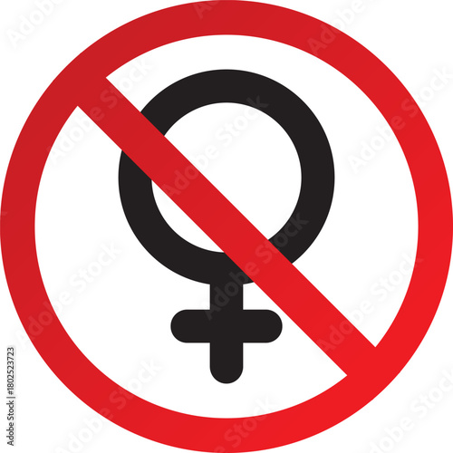 No women allowed symbol vector illustration of female gender prohibition sign isolated on white background