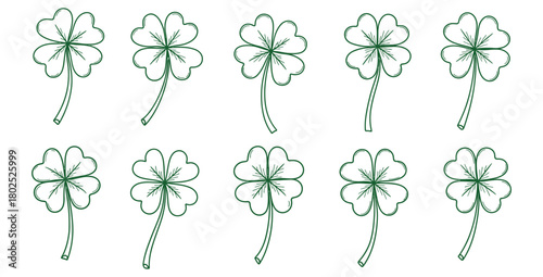 Seamless pattern of hand drawn four leaf clovers for st patrick's day celebrations