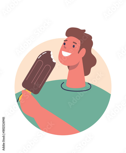 Man eating chocolate ice-cream avatar
