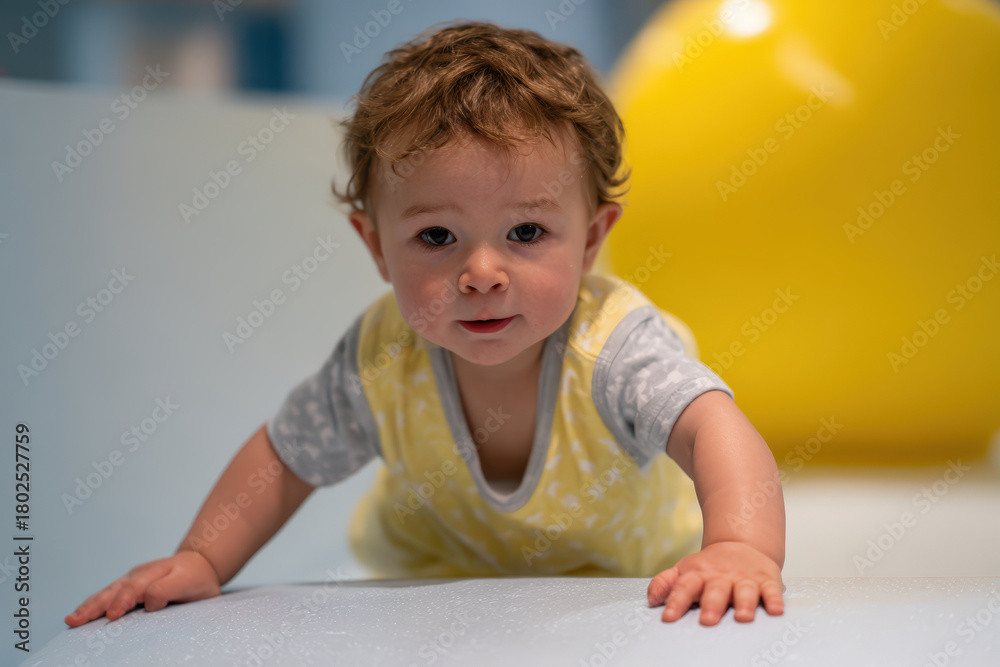 Naklejka premium safe and engaging playground designed for infants featuring ageappropriate play elements that promote development