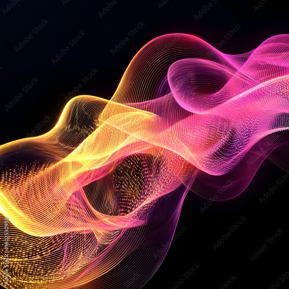 Fototapeta premium Bright luminous abstract flowing lines high resolution picture