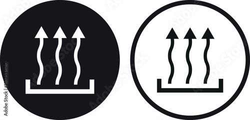 Heat icon set in two styles . Heat steam icon . Fire smoke icon . Vector illustration