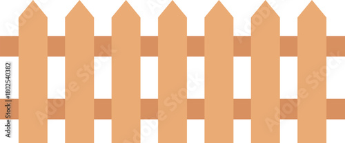 Wooden fence icon . Brown garden wooden fence icon . Vector illustration