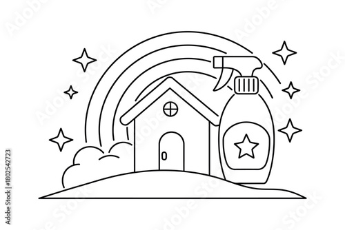 A sparkling clean home is achieved with a spray bottle and a rainbow.