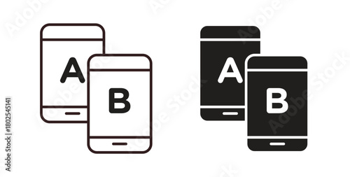 A B testing icon concept. Glyph vector illustration isolated. Simple solid style.