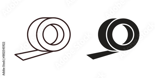Adhesive tape icon concept. Glyph vector illustration isolated. Simple solid style.