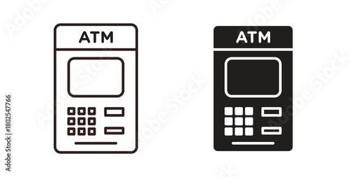 Atm icon concept. Glyph vector illustration isolated. Simple solid style.