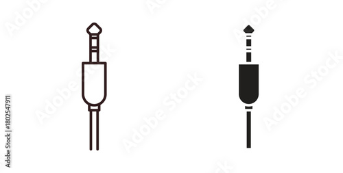 Audio jack icon concept. Glyph vector illustration isolated. Simple solid style.