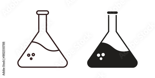 Beaker icon concept. Glyph vector illustration isolated. Simple solid style.
