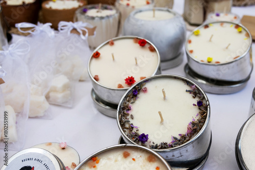 Scented candles at a market stall