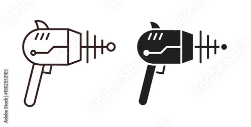 Blaster icon concept. Glyph vector illustration isolated. Simple solid style.
