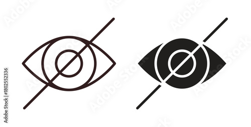 Blindness icon concept. Glyph vector illustration isolated. Simple solid style.