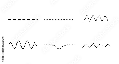 Variety of line patterns including dotted, dashed, and zigzag styles