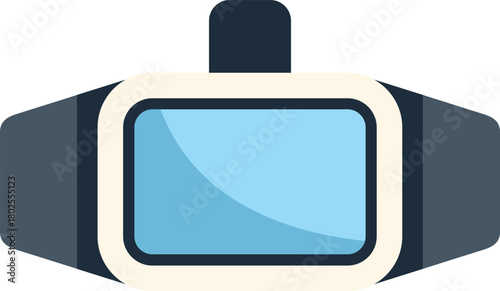 Modern vr glasses headset showing augmented reality experience isolated on white background