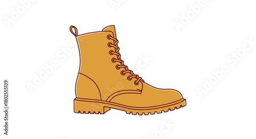 Stylish outline leather boot design for fashion and apparel