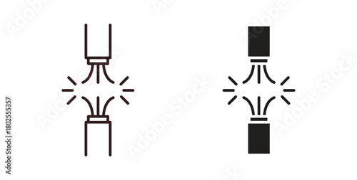Broken Wire Icon icon concept. Glyph vector illustration isolated. Simple solid style.