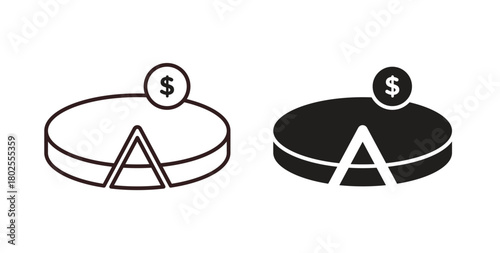 Budget planning icon concept. Glyph vector illustration isolated. Simple solid style.