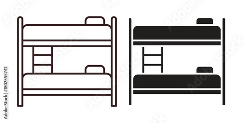 Bunk bed icon concept. Glyph vector illustration isolated. Simple solid style.