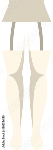 Female legs wearing stockings with garter belt flat icon on a white background