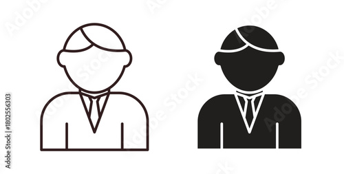 Businessman icon concept. Glyph vector illustration isolated. Simple solid style.