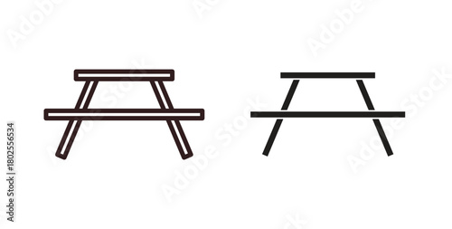 Camping table icon concept. Glyph vector illustration isolated. Simple solid style.